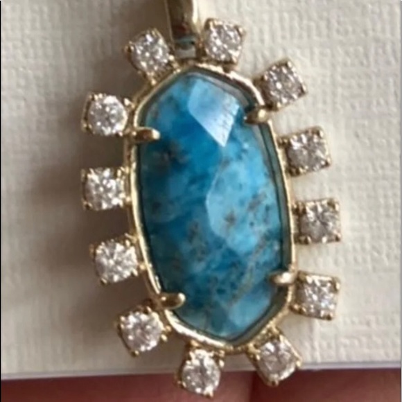 NEW 💯KENDRA SCOTT AQUA APATITE BRETT NECKLACE - Picture 2 of 4